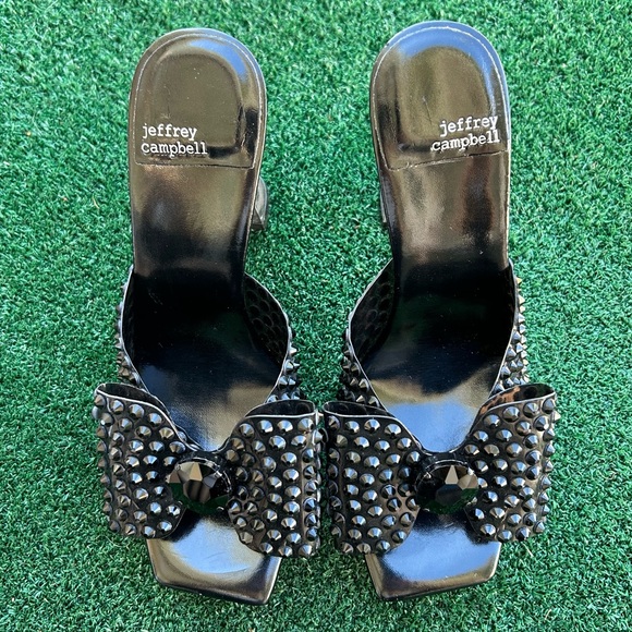 NWT Jeffrey Campbell Gemina Mule Stud Platform Slide Sandal Black 8 - Picture 15 of 16